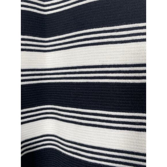 Talbots Top Medium Black White Stripe Textured Ribbed Knit NEW Preppy Old Money - Picture 6 of 13
